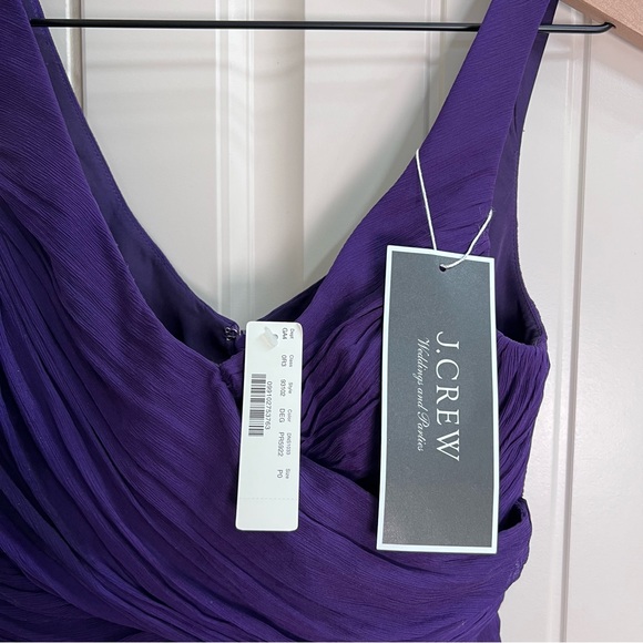 JCrew Womens Silk Chiffon Heidi Dress in Royal Purple, Size 0P - Picture 3 of 8